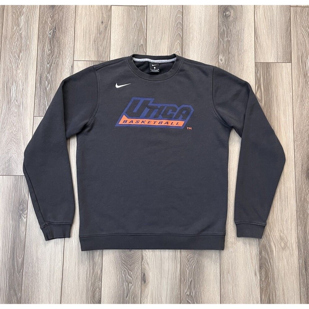 Nike Crewneck Fleece Utica Pioneers Basketball Gray Pullover Sweatshirt Mens S